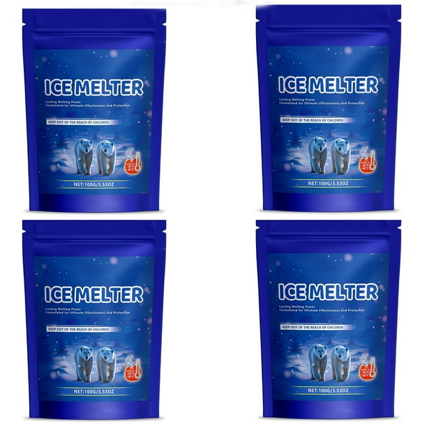 Gránulos para Derretir Hielo, Cristales para Derretir Nieve, Antihielo con Fórmula Segura para Mascotas, 2 Bolsas de 100g para Entradas de Vehículos, Senderos y Patios
