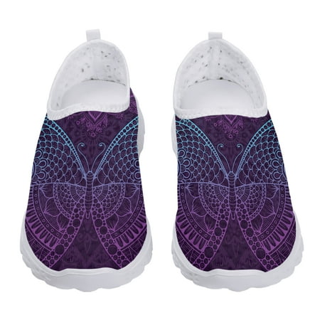 

Purple Ombre Bohemian Butterfly Lightweight Breathable Flats Loafers Women Slip On Sneakers Walking Shoes Zapatos