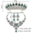 thumbnail image 2 of 1 juego de collar y pendientes con corona de novia Yashi joyería elegante verde, 2 of 5