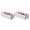 thumbnail image 3 of kurtrusly Storage Box Strong Practicality Wide Application Detachable Partition Large Capacity Plastic Storage Box Ladder Layered white Rectangular 2Set, 3 of 6