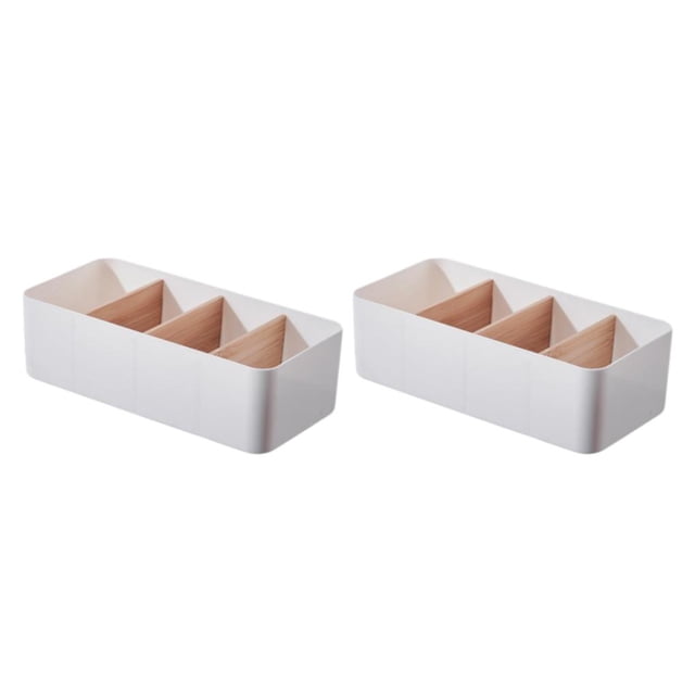 ZheElen Home Organizer Ladder Layered Detachable Partition Wide Application Strong Practicality Plastic Storage Box Durable white Rectangular 2Set