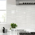 thumbnail image 3 of Glossy Dolomite White Backsplash Tile Peel and Stick, 12.8 x 12.8 Inch 10 Sheets Long Hexagon PVC Self Adhesive Mosaic Wall Tiles Stick on Backsplash for Kitchen and Bathroom, 3 of 5