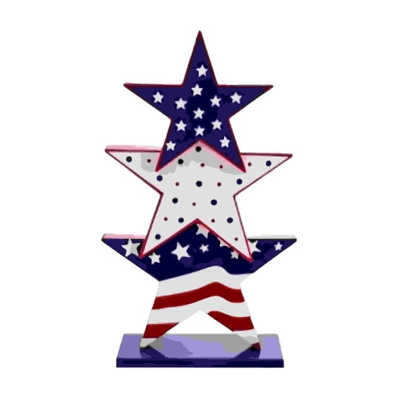 Homellea 4th of July Decorations Star, Red White and Blue Decorations, 4th of July Tabletop Decorations Memorial Day Tiered Tray Decor for Home Office