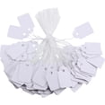 thumbnail image 1 of 500 Pcs Small Price Tags with String Attached 0.6 x 0.95 in White Blank Marking Tag Writable Merchandise Strung Hang Label Pricing Marking Gift Display Tag for Jewelry Clothing Yard Sale Garage, 1 of 7