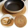 thumbnail image 4 of zhangmingg Hand Woven Rattan Placemats Set Heat Insulating Protectors for Hot Dishes and Drinks Kitchen Dining Table, 4 of 6