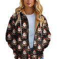 thumbnail image 4 of Women Lined Plush Sweat Jacket With Hood Autumn Winter Warm Hooded Jacket Loose Coat Pockets Large Sizes Hoodie Sweatshirt, 4 of 7