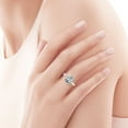thumbnail image 4 of Azores - Moissanite Emerald Cut Lab Diamond Engagement Ring with Sidestones and Hidden Halo, 4 of 4