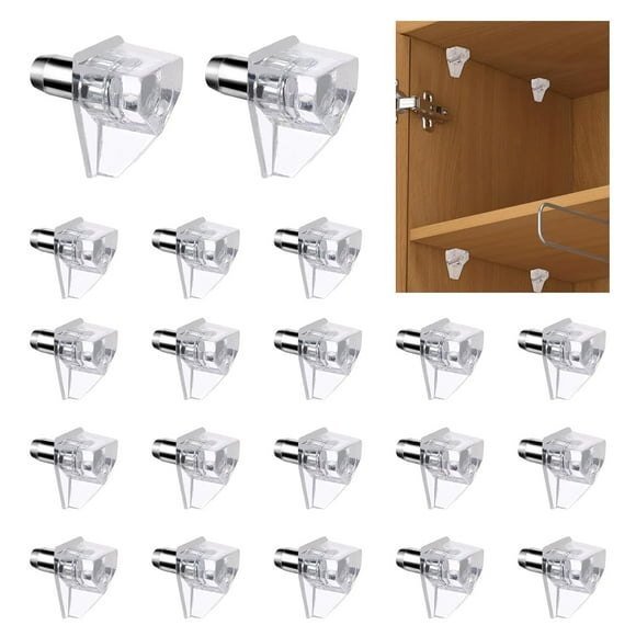 20pcs 3/16 Inch Shelf Support Pegs,Clear Plastic 5mm Shelf Pins,Shelf Support Pins for Wood Shelving,Kitchen,Furniture Shelf Bracket Nail