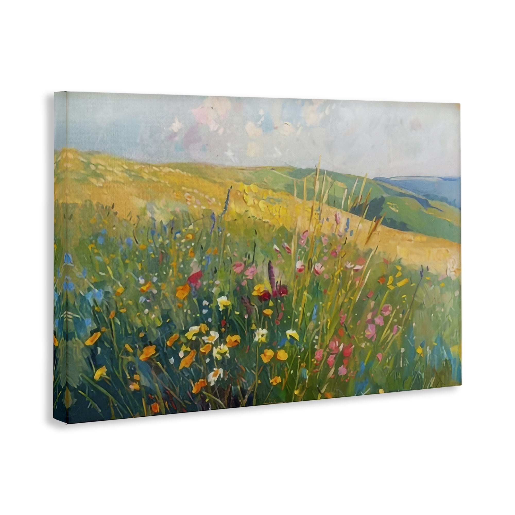 Stupell Industries Wildflower Hills View Landscape & Nature Painting Wrapped Canvas Art Print Wall Art, 24 x 16