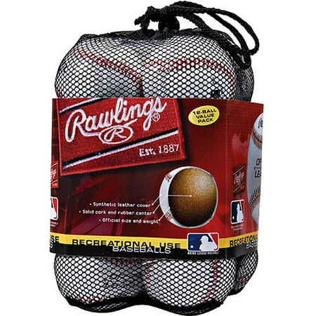 - Rawlings Official League Recreational Use OLB3 Baseballs, 12-Pack