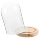 thumbnail image 5 of Vitrina de vidrio transparente con cubierta de exhibición de cúpula de vidrio transparente con base de madera, 5 of 5