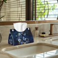 thumbnail image 5 of ZUXONGSY Butterfly Floral Tissue Box Cover PU Leather Household Tissue Holder with Buckle Fashion Tissue Cube Box Cover Waterproof Tissue Box Holder Home Accessories Decoration, 5 of 7