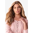 thumbnail image 6 of Roaman's Women's Plus Size Lace Yoke Pullover Sweater, 6 of 6