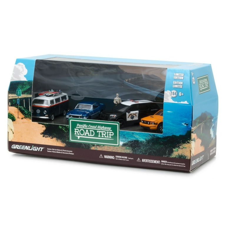 Pacific Coast Highway Road Trip 6pc Set Multi Car Diorama with
