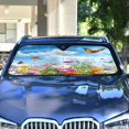 thumbnail image 4 of Universal Fit Accordion Auto Sunshade Windshield Sunshade 57'' x 31.5'' Colorful Wildflowers Butterflies, 4 of 8