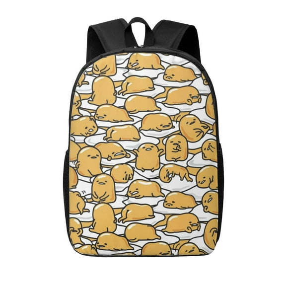Gudetama Backpack 17 Inch Large Capacity Casual School Bag Lightweight Daypack Laptop Bag Travel Hiking Camping