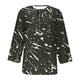 thumbnail image 4 of Fiudx Ofertas Flash Del Día Solo En Línea Camiseta Holgada de Manga 3/4 con Botones Estampados para Mujer, 4 of 4