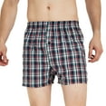 thumbnail image 6 of Onimisc Men's Big and Tall Boxer Shorts Cotton Classic Plaid Woven Boxers for Men Soft Breathable Mens Underwear with Button Fly Assorted Colors, 6 Pack, 6 of 10