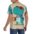 thumbnail image 2 of KLL Cool Dino Playing Skateboard for Men's Baseball Shirts,Short Sleeve Casual Shirts Button Down Shirt for Men Beach Summer Wedding Shirt-Large, 2 of 7
