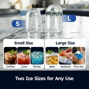 SIMZLIFE Portable Countertop Ice Maker Machine, 26 lbs Ice Per Day, 9 Bullet Ice Cubes Ready in 6 Minutes, Small & Large Ice Sizes, Self-Cleaning, 1.1L Water Tank, Ice Scoop & Basket, Black