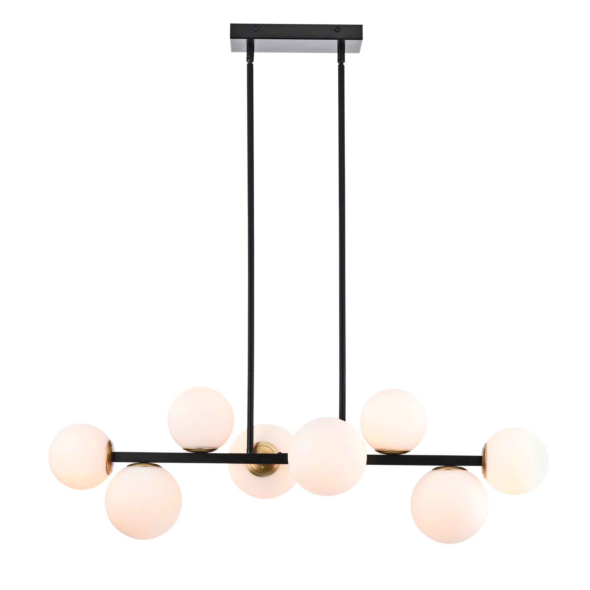 Pascaline 38 in. 8-Light Indoor Matte Black Finish Chandelier with Light Kit