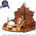 thumbnail image 3 of Heartily® Floral Beautiful Wooden Pooja Stand for Home/ Mandir for Home/ Temple for Home and Office/ Puja Mandir for Home and Office Wall Product (Height- 9.85, Length- 12 , Width-8.75 Inch) (Brown), 3 of 5