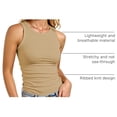 thumbnail image 4 of Ribbed Tank Tops for Women, High Neck Sleeveless Racerback, Slim Fit Long Basic Knit Casual Layering Shirts, 4 of 6