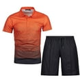 thumbnail image 6 of Edvintorg Short Set Men 2 Piece Summer Outfit Plus Size Men's Track Suits 2 Piece Summer Short Sets Outfits Fashion Shirt Casual Short Sleeve and Shorts Set Orange L, 6 of 6