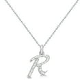 thumbnail image 2 of Personalized Diamond Script Letter Initial Necklace in 14k White Gold, 2 of 2