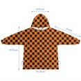 thumbnail image 7 of Orange and Black Checkered Pattern Blanket Hoodies for Kids 6-13YR Oversize Wearable Blanket Hoodies for Boys Girls Teens, 7 of 7