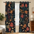 thumbnail image 6 of Tchckioa Blackout Curtains,Retro Floral Printed Thermal Insulated Grommet Window Drapes for Apartment,2 Panels,42x63, 6 of 8