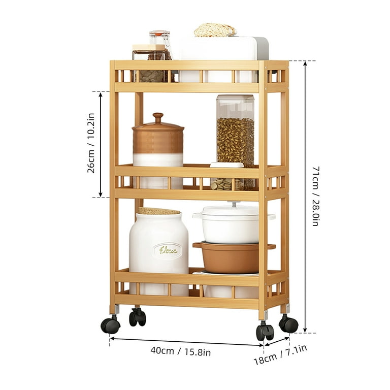 CAMPMOY 3 Tier Storage Cart, Rolling Stackable Multifunction