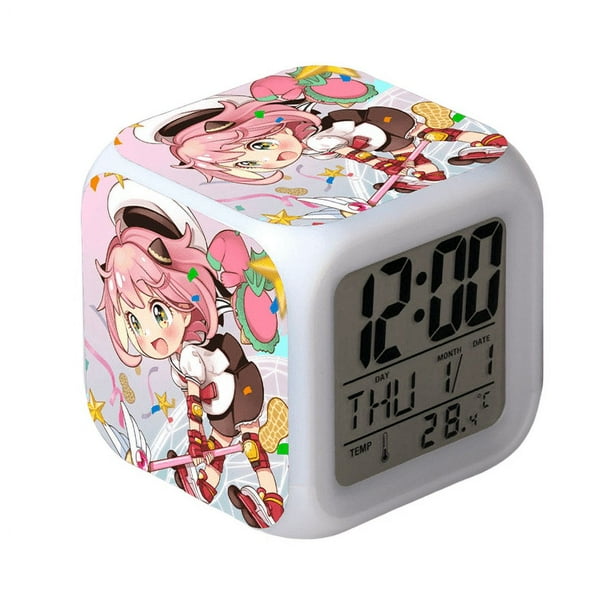 SAYDY Anime Alarm Clock One Piece LED Square Clock Digital Alarm Clock