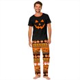 thumbnail image 3 of Family Matching Halloween Pajamas Set - 2 piece Pumpkin Face Print Short Sleeve Top and Pants Loungewear,Happy Halloween Festivel Theme Gifts for Whole Family for S Pjs, 3 of 8