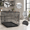 Dog Crate for Medium Large Dogs Indoor Double Door Kennel, Brown 36.0"L ...