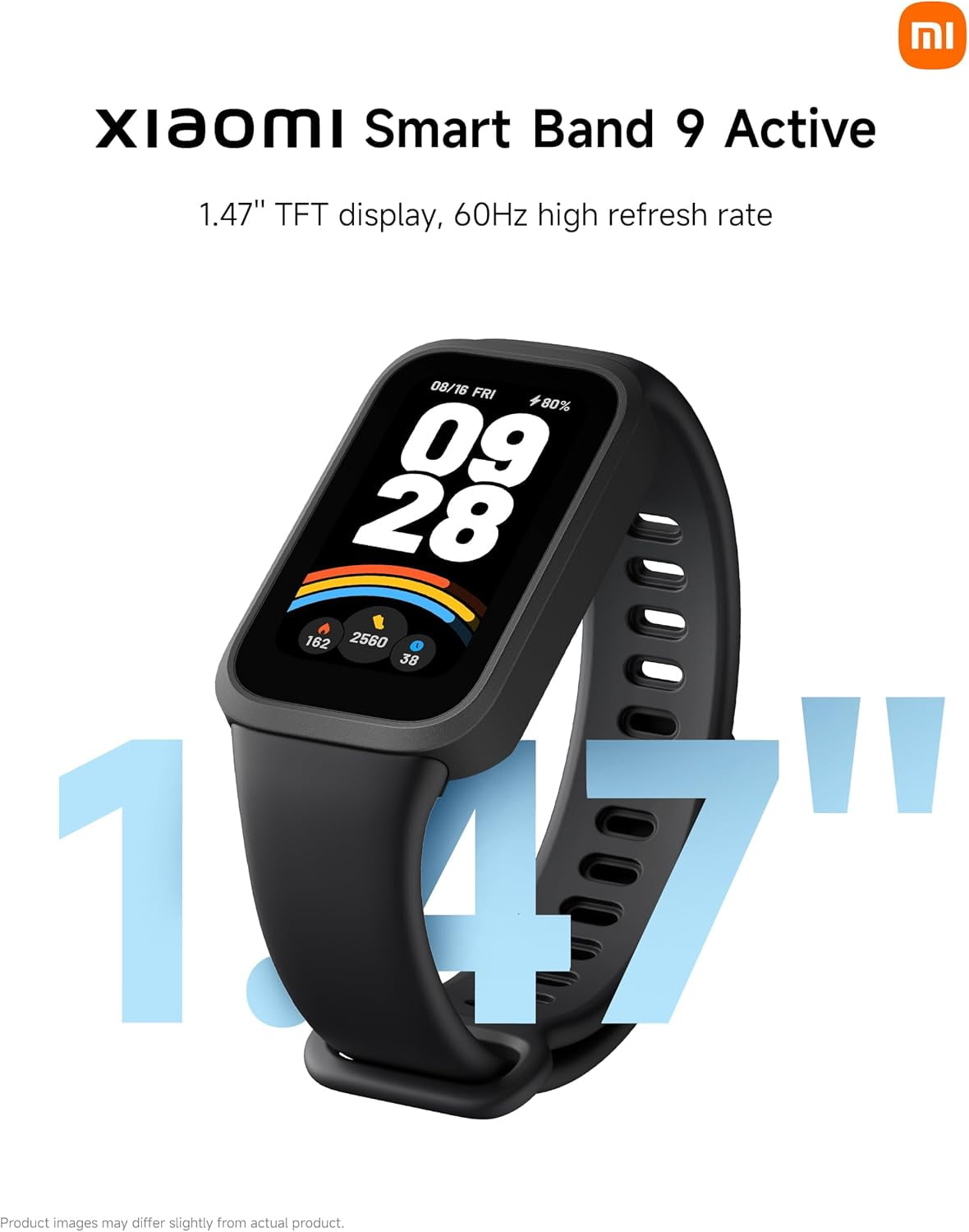 Xiaomi Smart Band 9 Active Bluetooth Activity Tracker, 1.47'' Display All-Day Health & Fitness Monitoring 18-Day Battery, 5ATM, Global Version (Pink)