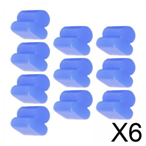 6x10x Alto Horns Almohadillas De Silicona Tope Amortiguador Para Trompeta Tuba Bombardino De Latón 4 Mm Azul