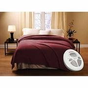 Sunbeam Microplush Warming Blanket, Raisin