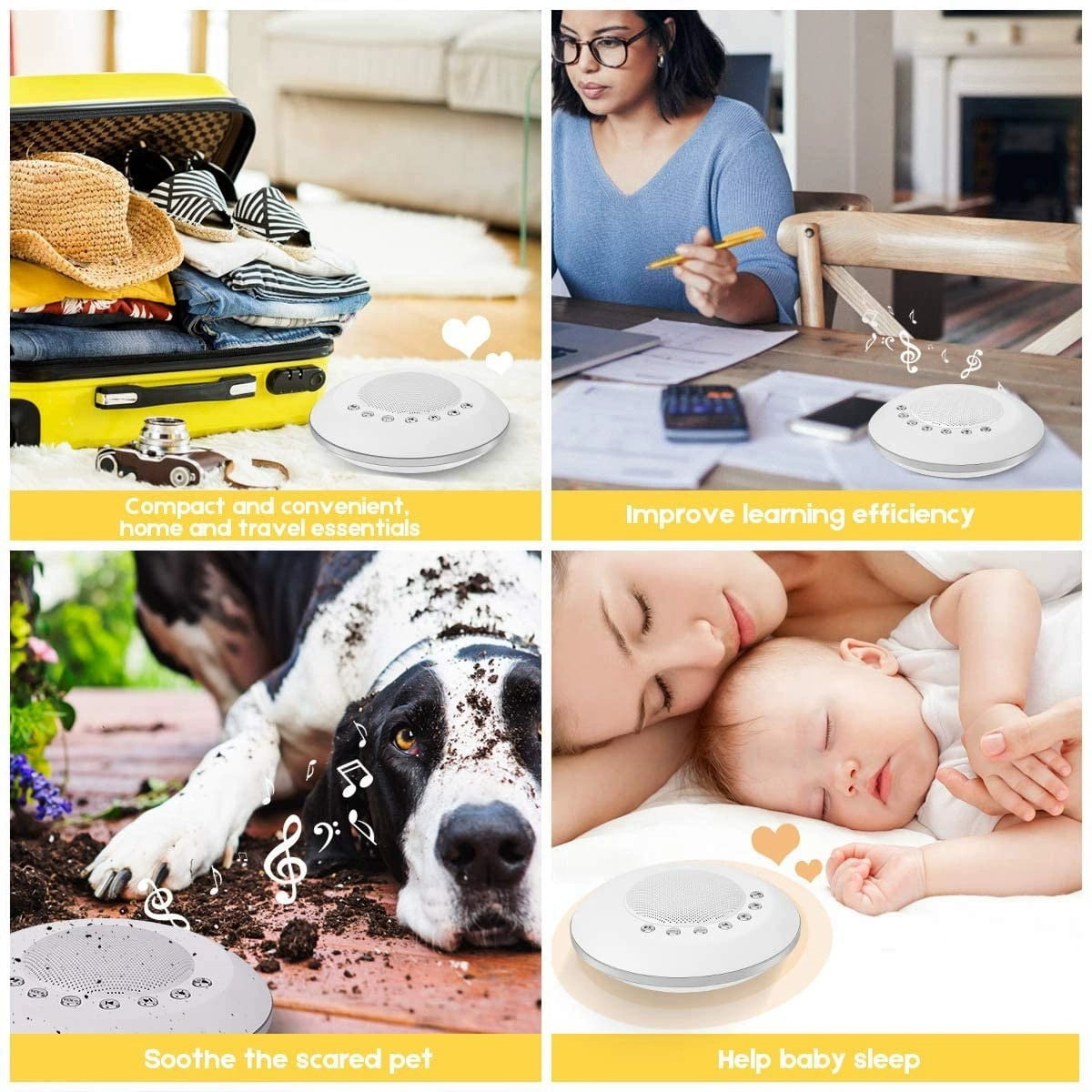 Sleep Machine, White Noise Machine for Adults Kids Sound Machine, 20 Soothing Sounds Machine with Night Light, Portable Sleep Noise Maker Machine for Home, Office, Travel (Color : White)