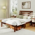 thumbnail image 2 of Costway 15.5 Inch Queen Size Bed Frame with Retro Headboard &Under-Bed Storage Space, 2 of 10