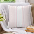 thumbnail image 3 of Pillow Covers 26x26 Set of 2, Pink Striped Throw Pillow Covers Decorative Couch Cushion Cover, Farmhouse Thin Vertical Stripes Modern Microfiber Soft Square Pillowcases for Bedroom Living Room Sofa, 3 of 9