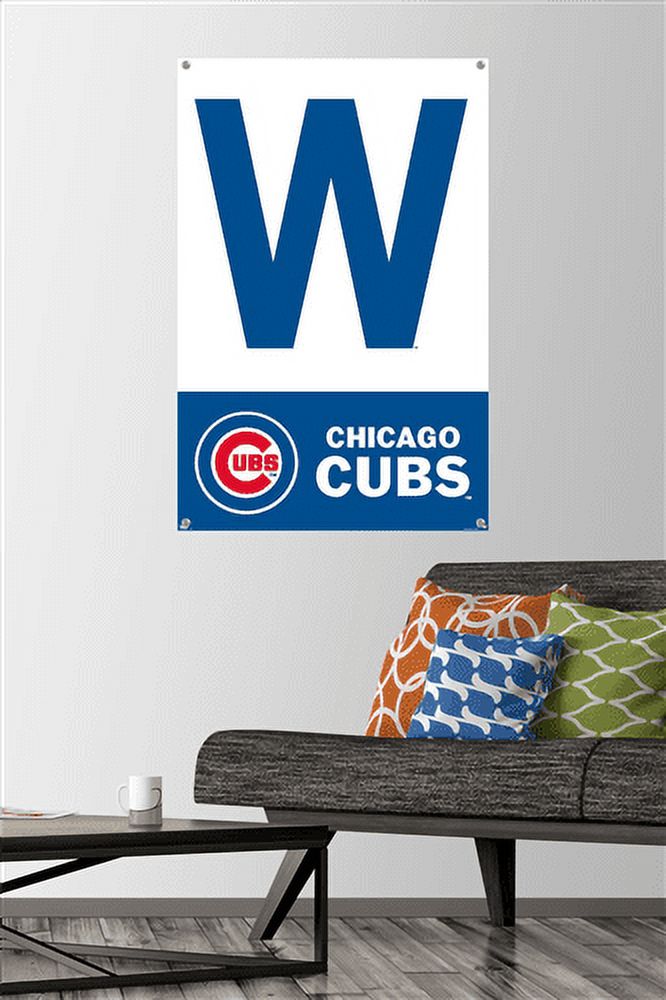 MLB Chicago Cubs - W 16 Wall Poster with Push Pins, 22.375" x 34"