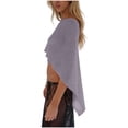 thumbnail image 4 of Hilenly Crochet Beach Cover Ups for Women Sheer Asymmetrical Knit Poncho Tops Shawl Cape Top Swimsuit Coverup, 4 of 6