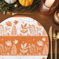 thumbnail image 3 of Fall Plants Round Braided Placemats Set of 4, Flowers Leaves Grass Natural Style Orange Heat Insulation Place Mats Washable Non-Slip Table Mats for Kitchen Dining Party, 15 Inches, 3 of 9