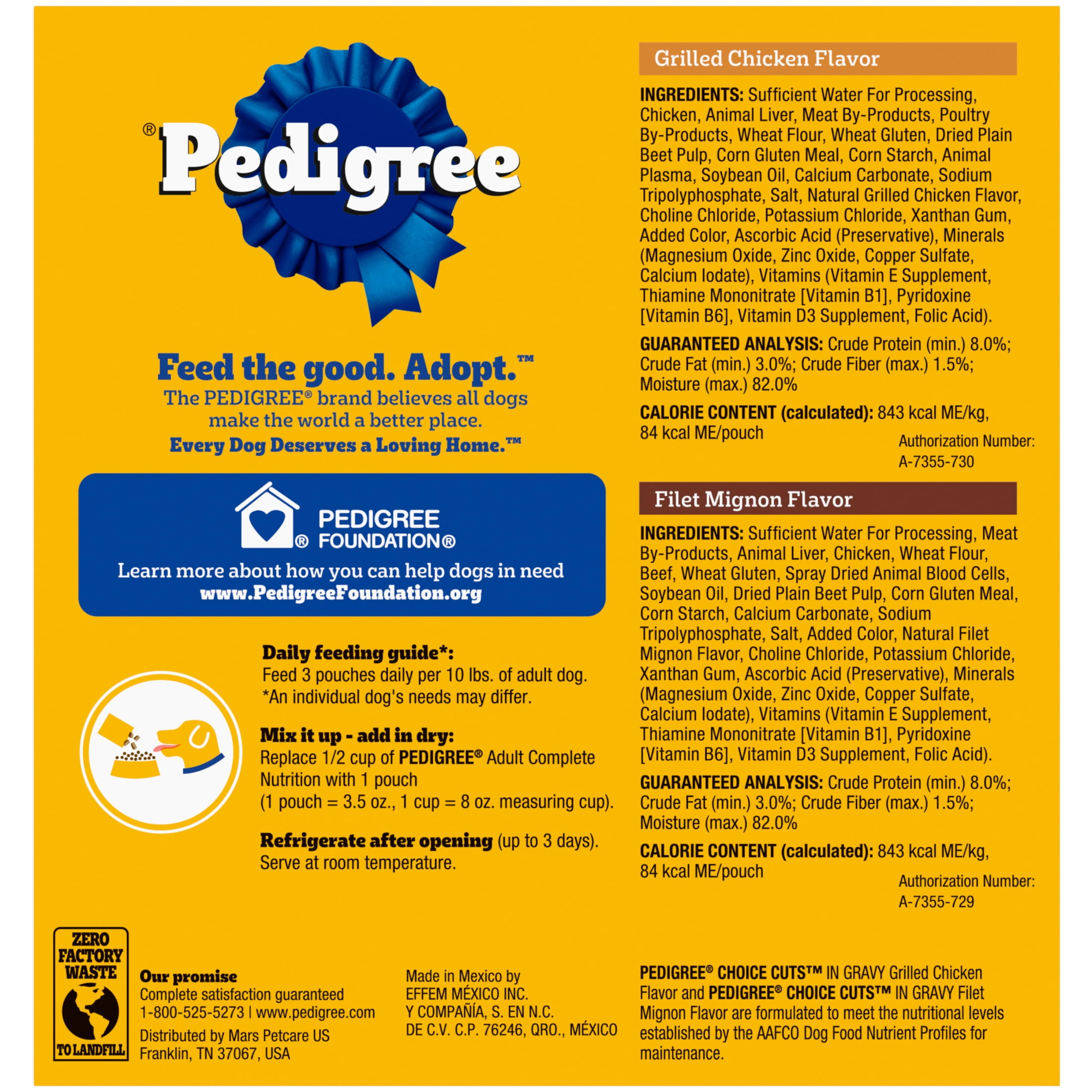 Pedigree Choice Cuts in Gravy Wet Dog Food Variety Pack, 3.5 oz. Pouches, 8 Count (Pack of 2)