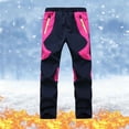 thumbnail image 3 of HAOTAGS Boys and Girls Fleece Lined Ski & Hiking Pants(5-15), Outdoor Windproof, Waterproof, Fleece-Lined Warm Long Pants Hot Pink 6 Years, 3 of 6