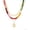 Green Pink Red, variant on Layered Beaded Necklace for Women Colorful Trendy Snake Chain Circle Pendant Choker Gold Chain Adjustable Length Bohemian Rainbow Stackable Necklaces Jewelry Gift