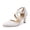 White, variant on LuckLilac Women's Shoes Adjustable Straps Heels, Pointy Toe Mid Heel Thick Black, 8M