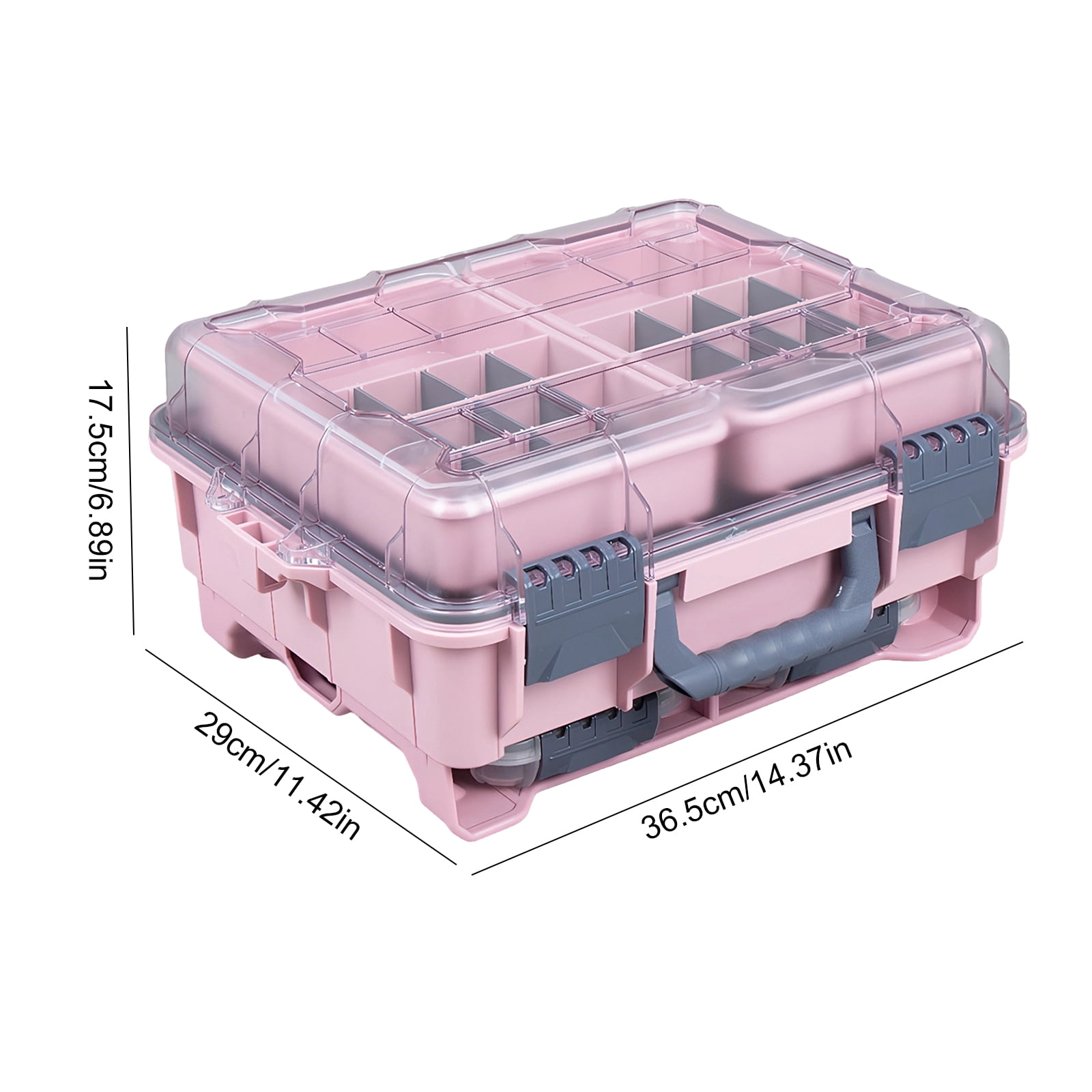 Btidfty Universal Fishing Tackle Box Removal Inside Design for Fishing Gifts (Pink)