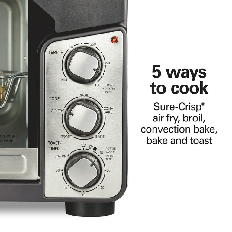 Hamilton Beach Easy View XL Toaster Oven with Sure Crisp Air Fry 6 Slice Capacity Black Stainless Steel 31460